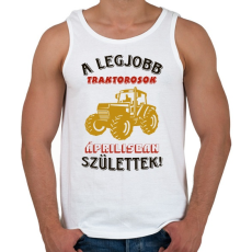 PRINTFASHION Traktoros szülinapja április - Férfi atléta - Fehér