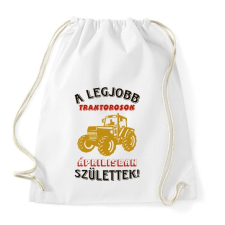 PRINTFASHION Traktoros szülinapja április - Sportzsák, Tornazsák - Fehér tornazsák