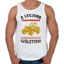 PRINTFASHION Traktoros szülinapja december - Férfi atléta - Fehér atléta, trikó