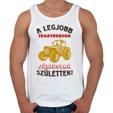 PRINTFASHION Traktoros szülinapja június - Férfi atléta - Fehér