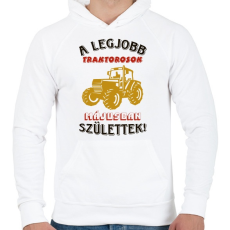 PRINTFASHION Traktoros szülinapja május - Férfi kapucnis pulóver - Fehér