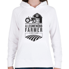 PRINTFASHION Traktorosoké a világ - Női kapucnis pulóver - Fehér női pulóver, kardigán