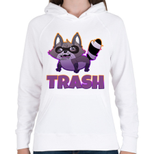 PRINTFASHION Trashpanda - Női kapucnis pulóver - Fehér női pulóver, kardigán