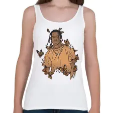 PRINTFASHION Travis Scott - Női atléta - Fehér női trikó