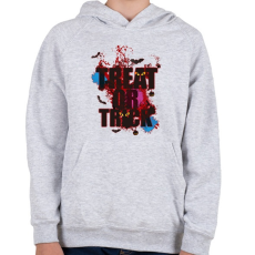 PRINTFASHION Treat or Trick - Gyerek kapucnis pulóver - Sport szürke