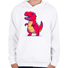 PRINTFASHION Trex dínó - Gyerek kapucnis pulóver - Fehér