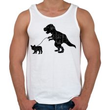 PRINTFASHION Trex kutyát sétáltat - Férfi atléta - Fehér atléta, trikó
