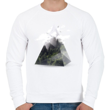 PRINTFASHION Triangle - Férfi pulóver - Fehér férfi pulóver, kardigán