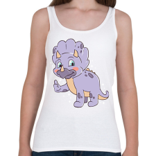 PRINTFASHION Triceratopsz - Női atléta - Fehér női trikó