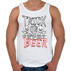 PRINTFASHION Trick or Beer - Férfi atléta - Fehér