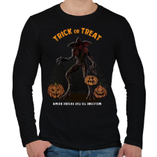 PRINTFASHION Trick or Treat demogorgon - Férfi hosszú ujjú póló - Fekete férfi póló