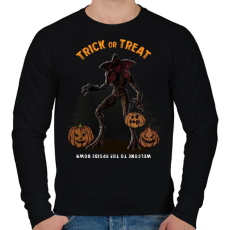 PRINTFASHION Trick or Treat demogorgon - Férfi pulóver - Fekete