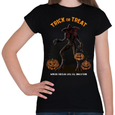 PRINTFASHION Trick or Treat demogorgon - Női póló - Fekete női póló