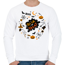 PRINTFASHION Trick or Treat - Férfi pulóver - Fehér