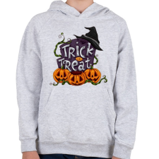 PRINTFASHION Trick or Treat - Gyerek kapucnis pulóver - Sport szürke gyerek pulóver, kardigán
