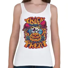 PRINTFASHION Trick or treat halloween - Női atléta - Fehér női trikó