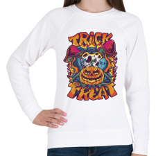 PRINTFASHION Trick or treat halloween - Női pulóver - Fehér női pulóver, kardigán