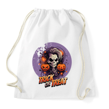 PRINTFASHION Trick or Treat skull - Sportzsák, Tornazsák - Fehér tornazsák