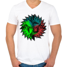 PRINTFASHION trio mandala - Férfi V-nyakú póló - Fehér