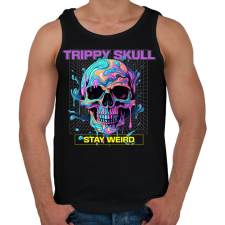 PRINTFASHION Trippy Skull - Férfi atléta - Fekete atléta, trikó