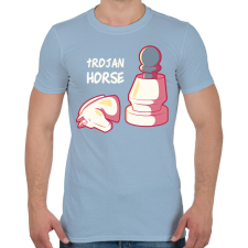 PRINTFASHION Trójai sakkLó - Férfi póló - Világoskék férfi póló