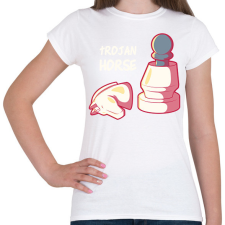 PRINTFASHION Trójai sakkLó - Női póló - Fehér női póló
