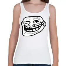PRINTFASHION TrollFace - Női atléta - Fehér női trikó