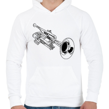 PRINTFASHION trombita - Férfi kapucnis pulóver - Fehér férfi pulóver, kardigán