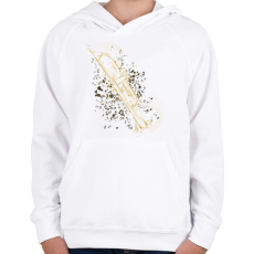PRINTFASHION Trombita - Gyerek kapucnis pulóver - Fehér