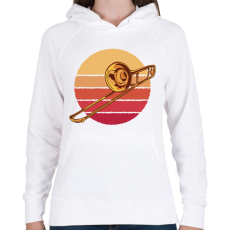 PRINTFASHION Trombita - Női kapucnis pulóver - Fehér
