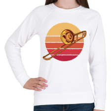 PRINTFASHION Trombita - Női pulóver - Fehér női pulóver, kardigán