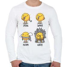 PRINTFASHION Trónok harca évszakok - Férfi hosszú ujjú póló - Fehér férfi póló