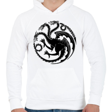 PRINTFASHION TRÓNOK HARCA - Férfi kapucnis pulóver - Fehér