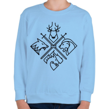 PRINTFASHION Trónok harca klánok - Gyerek pulóver - Világoskék gyerek pulóver, kardigán
