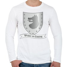 PRINTFASHION Trónok harca - Stark címer - Férfi hosszú ujjú póló - Fehér férfi póló