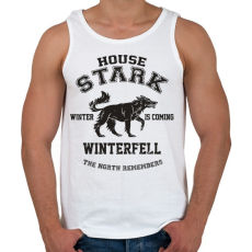 PRINTFASHION Trónok harca: Stark house - Férfi atléta - Fehér