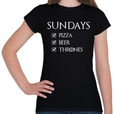 PRINTFASHION Trónok harca vasárnap - Női póló - Fekete