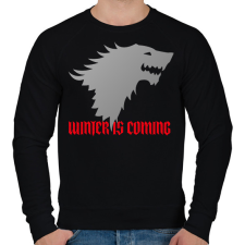 PRINTFASHION Trónok Harca - winter is coming - Férfi pulóver - Fekete férfi pulóver, kardigán