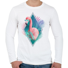 PRINTFASHION Tropical leaves - Férfi hosszú ujjú póló - Fehér