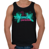 PRINTFASHION Tropical Paradise flamingo - Férfi atléta - Fekete