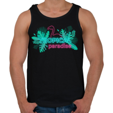 PRINTFASHION Tropical Paradise flamingo - Férfi atléta - Fekete atléta, trikó