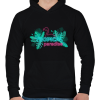 PRINTFASHION Tropical Paradise flamingo - Férfi kapucnis pulóver - Fekete