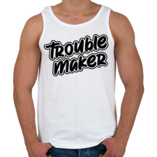 PRINTFASHION TroubleMakerBlackTextured - Férfi atléta - Fehér atléta, trikó