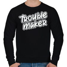 PRINTFASHION TroubleMakerWhiteTextured-04 - Férfi pulóver - Fekete férfi pulóver, kardigán