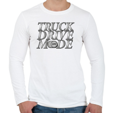 PRINTFASHION Truck drive mode - Férfi hosszú ujjú póló - Fehér