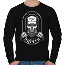 PRINTFASHION Truck driver - Fehér - Férfi pulóver - Fekete férfi pulóver, kardigán