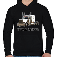 PRINTFASHION TRUCK DRIVER  - Férfi kapucnis pulóver - Fekete férfi pulóver, kardigán