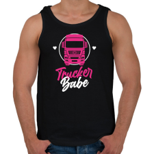 PRINTFASHION Trucker Babe - Férfi atléta - Fekete atléta, trikó