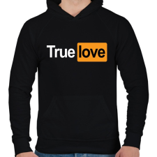PRINTFASHION True Love - Férfi kapucnis pulóver - Fekete férfi pulóver, kardigán