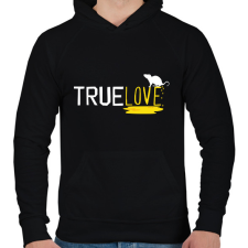 PRINTFASHION True love - Férfi kapucnis pulóver - Fekete férfi pulóver, kardigán